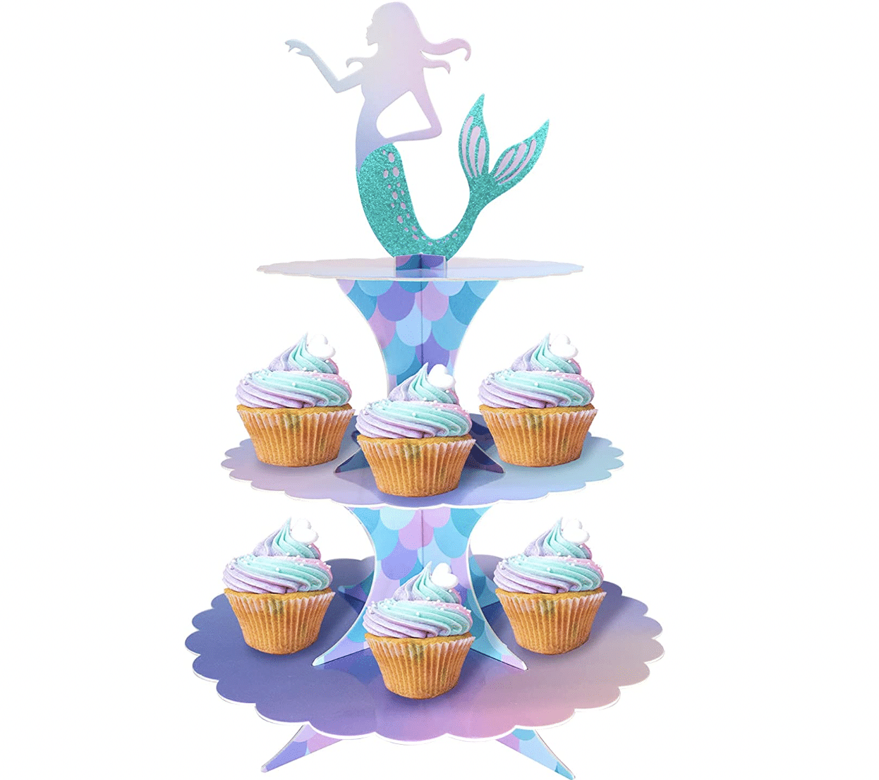 mermaid-birthday-party-ideas-cupcake-tower